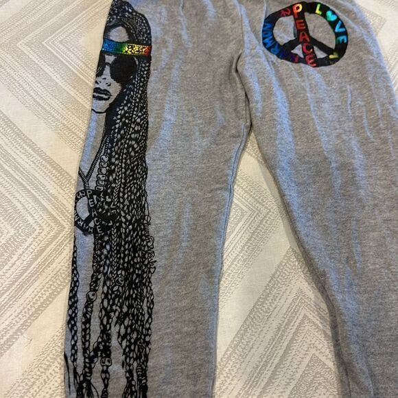 Lauren Moshi Girls Peace Love Harmony Grey Joggers - Picture 3 of 7